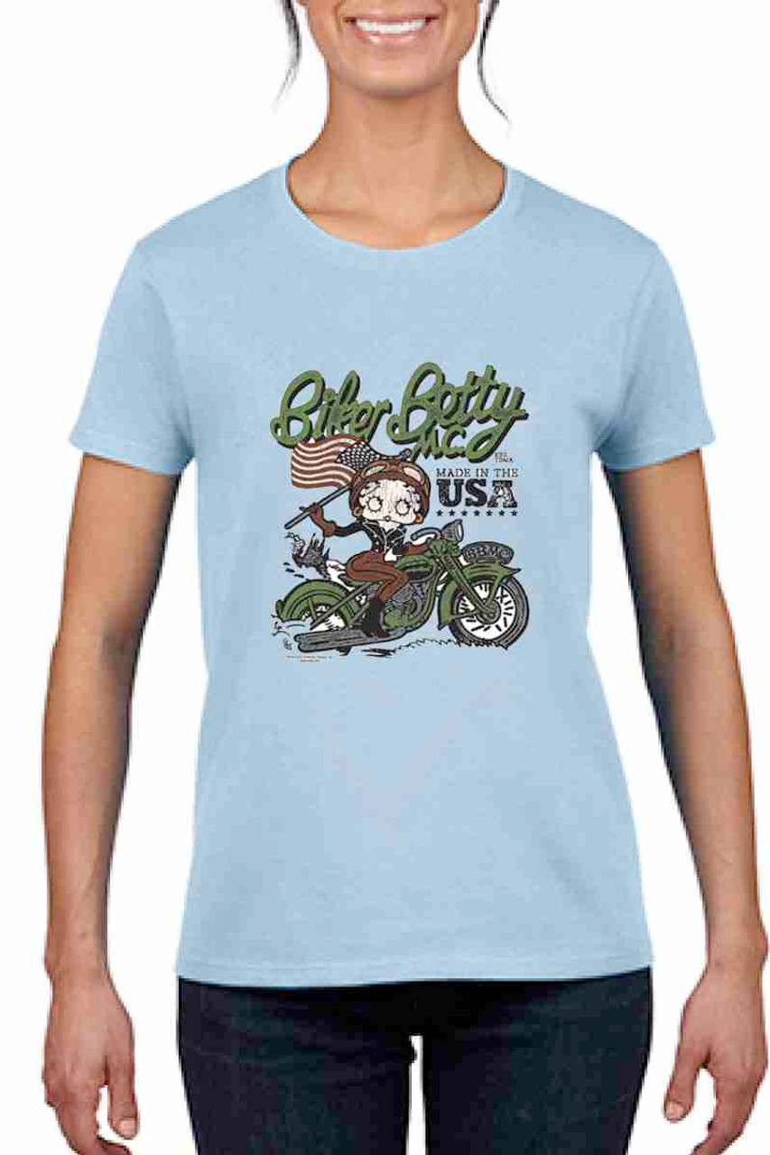 Motorcycle Betty Boop Ladies T shirt