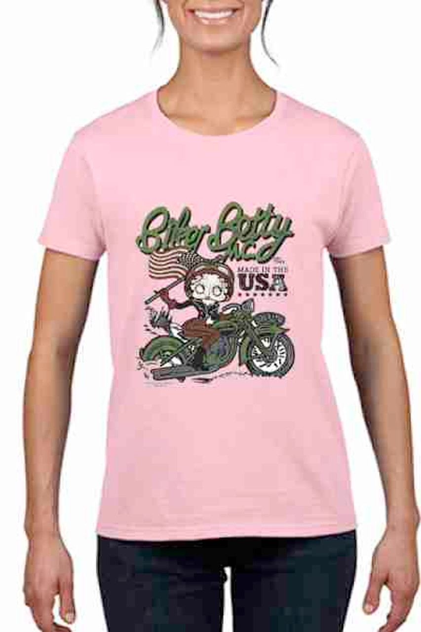 Motorcycle Betty Boop Ladies T shirt