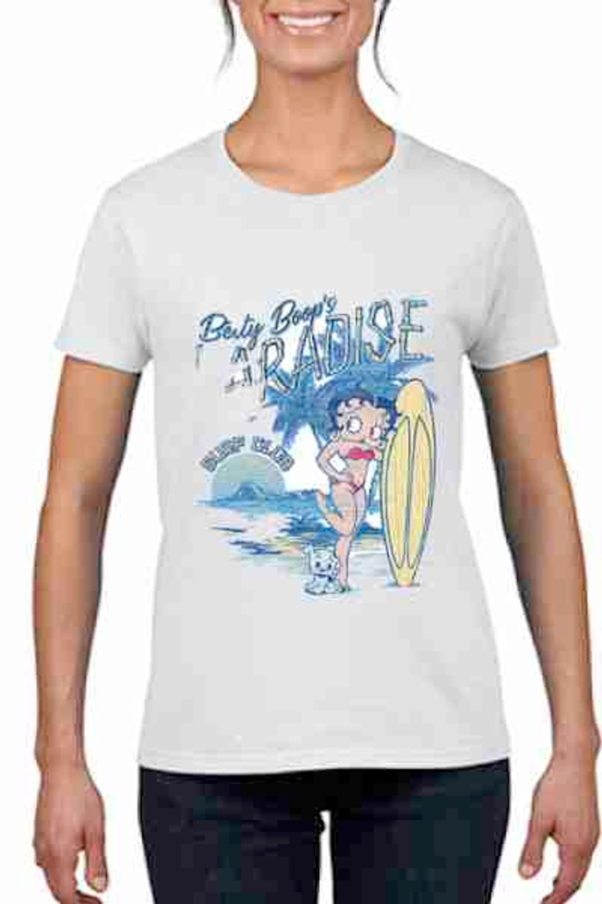 Surfing Betty Boop  Ladies T shirt