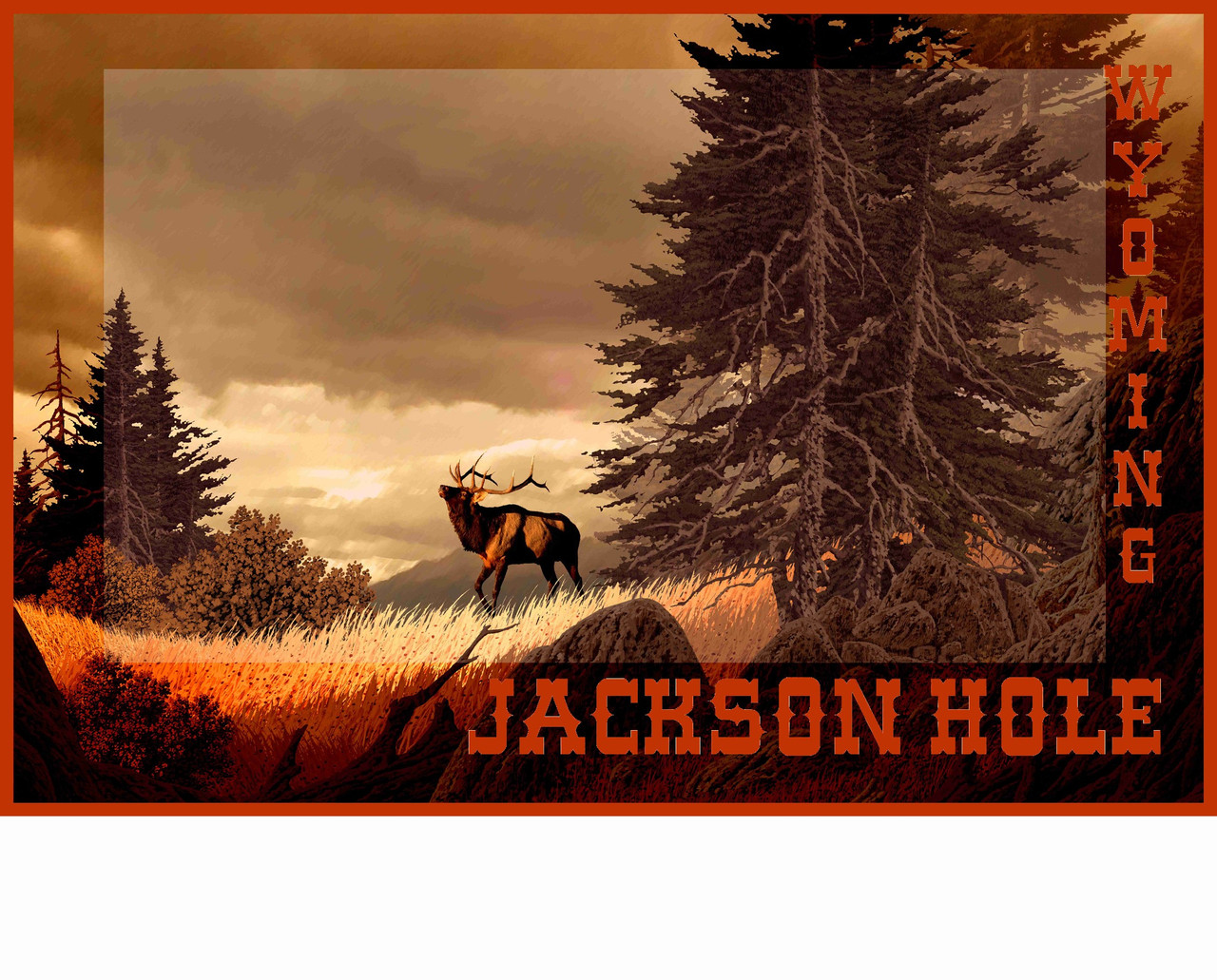 Jackson Hole Land Of The Big Elk Travel  Poster
