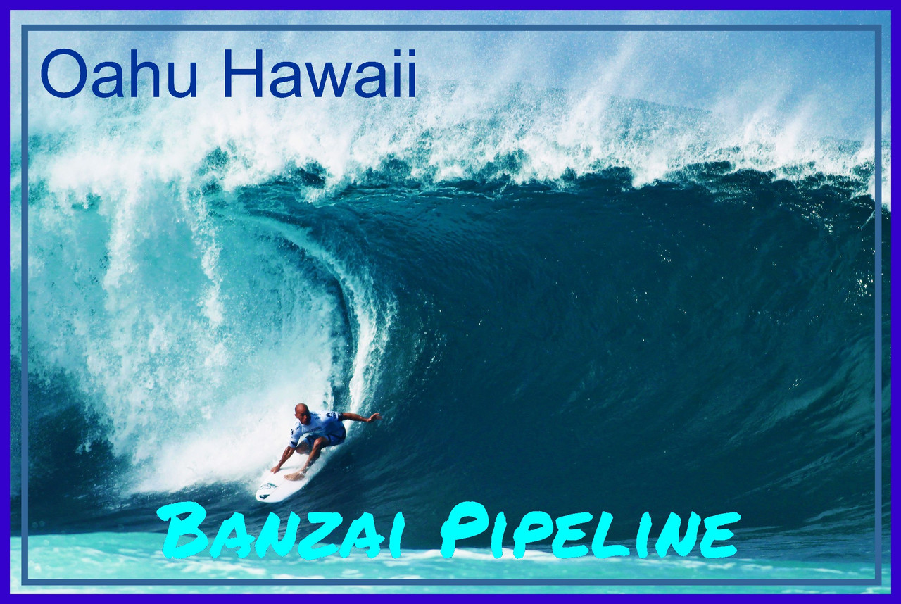 Banzai Pipeline Oahu Hawaii Travel Poster