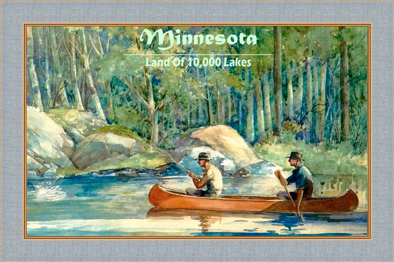Minnesota Land Of 10,000 Lakes Travel Poster