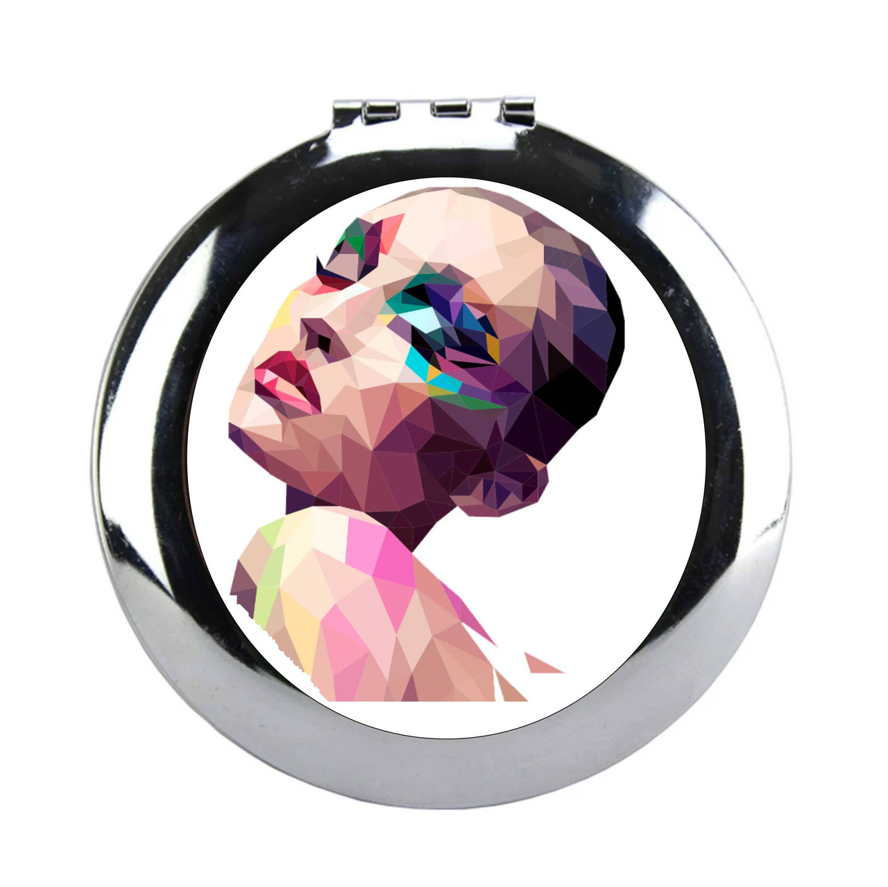 Digital Face Art   Ladies Pocket Purse Compact Mirror
