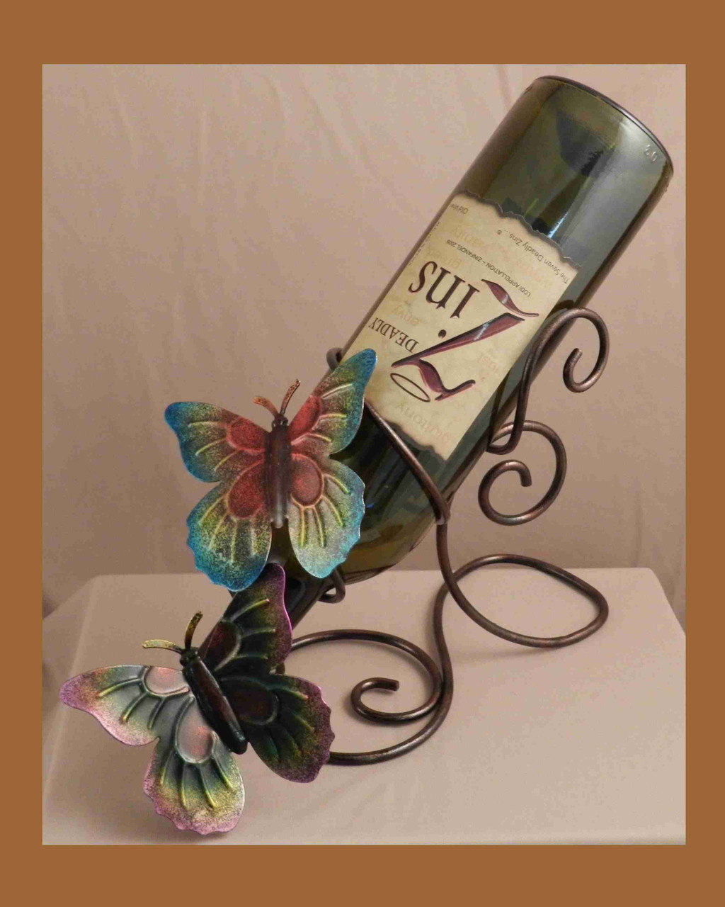 Butterfly Art  Wine Rack and Bottle Holder