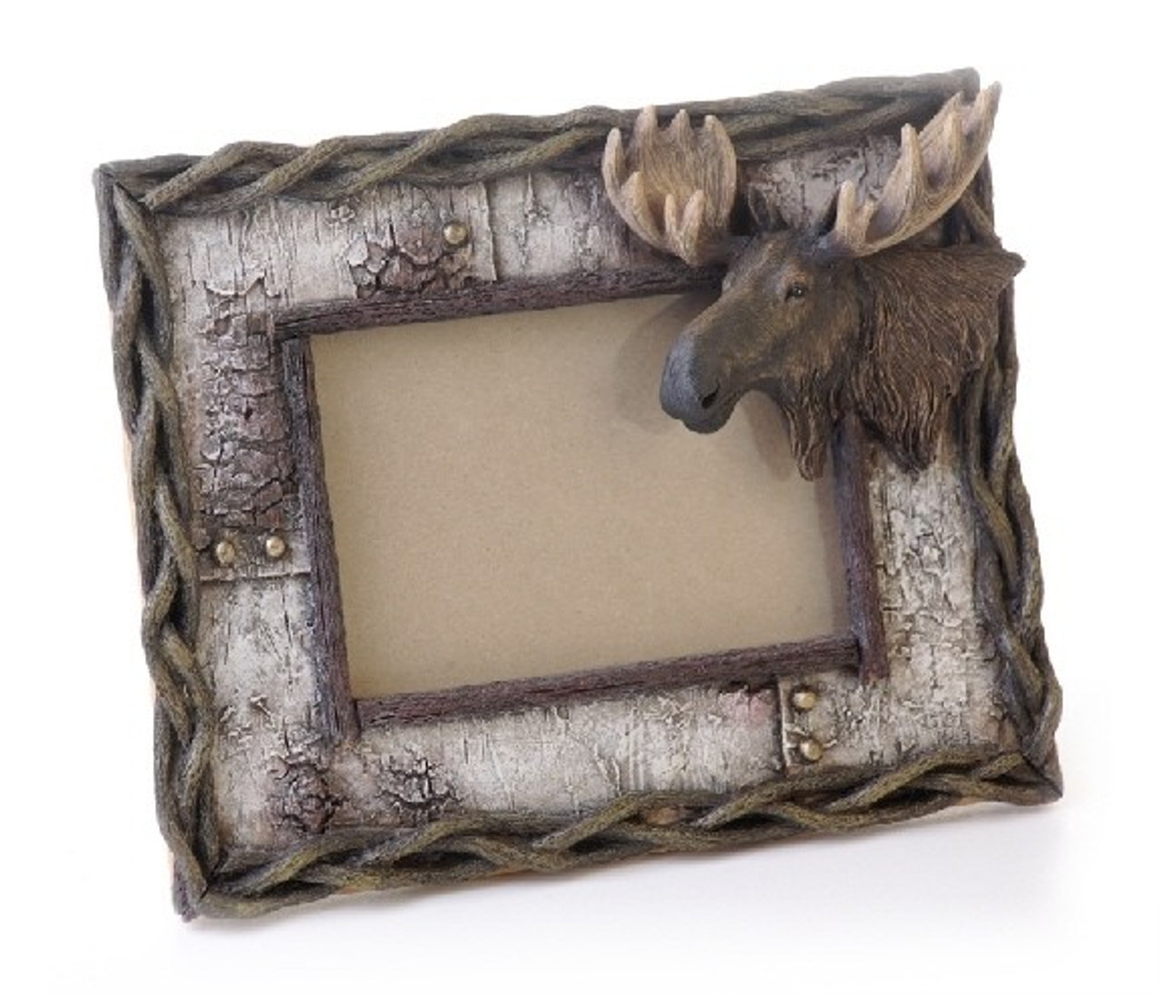  Moose art rustic Look frame hold a 4 x 6 Photo 9 x 11 overall