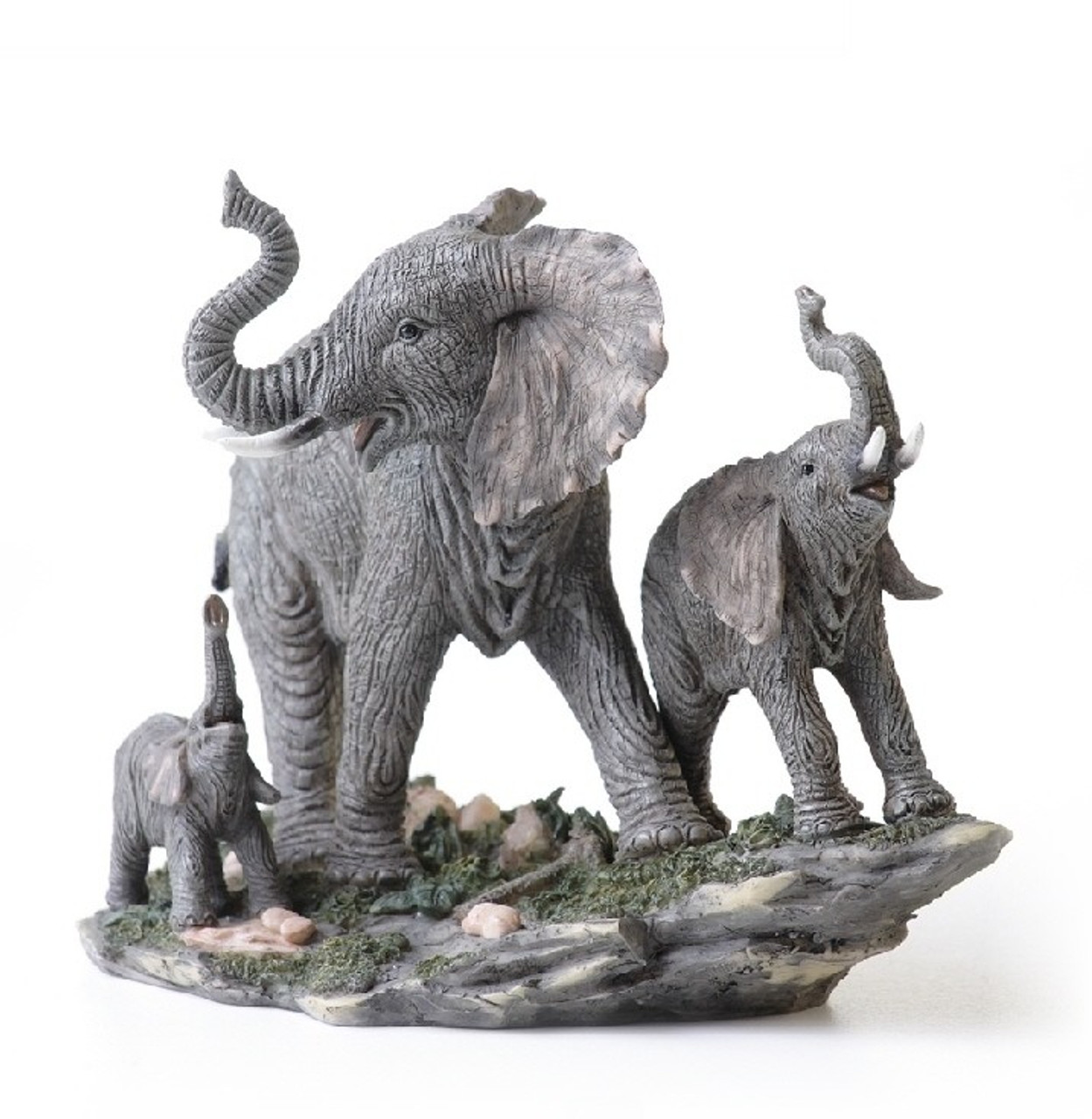 Elephant Family Mini Sculpture 8 " tall