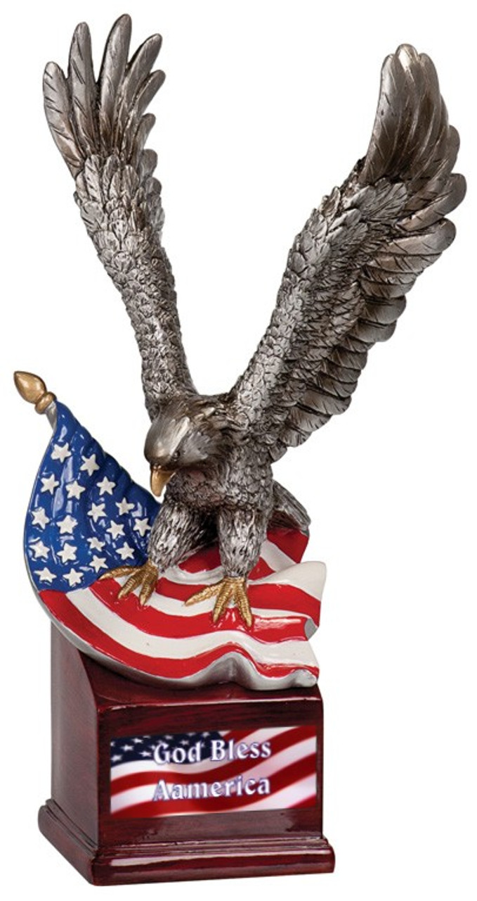 10" Eagle and Flag on Resin  Patriotic Product