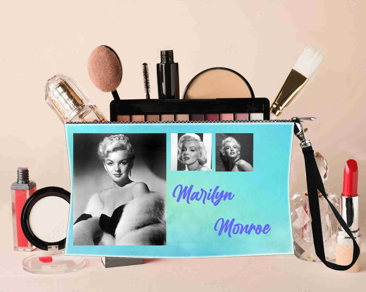 Marilyn Monroe Retro Art Makeup Cosmetic makeup bag Pouch  All Linen
