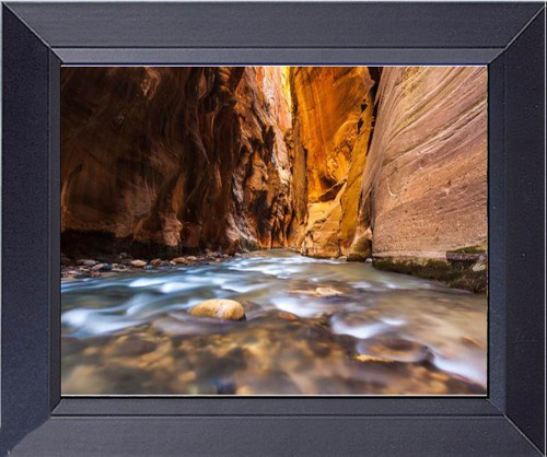 Water Runs Thru Zion National Park, Utah Framed Art Photograph Print Framed Print