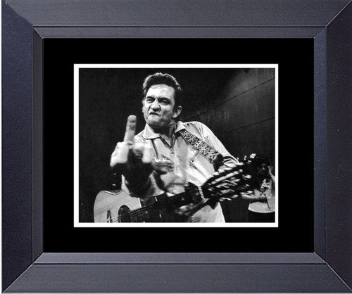 Johnny Cash And His Middle Finger Wave Framed Pirnts Art Framed Print