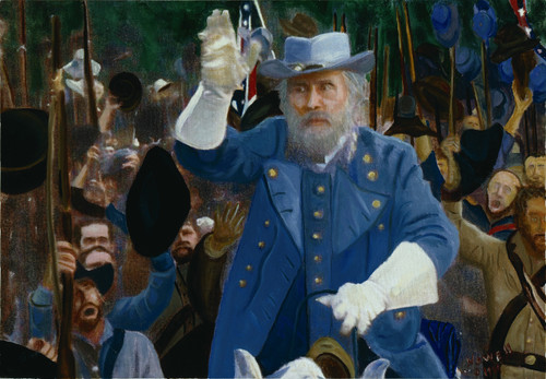 Robert E. Lee at Gettysburg  Oil Painting Staring