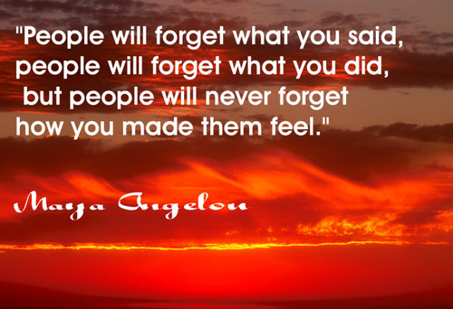 Famous Quote Poster  People Will Forget What You Said, Famous  Mayo Angelou Large Poster
