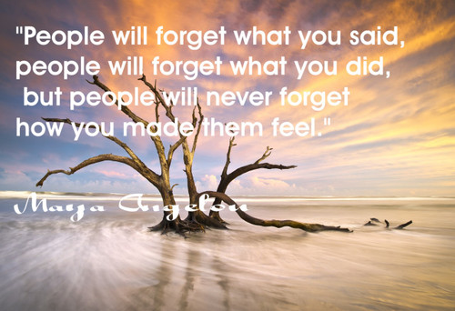 Famous Quote Poster  People Will Forget What You Said, Mayo Angelou Large Poster