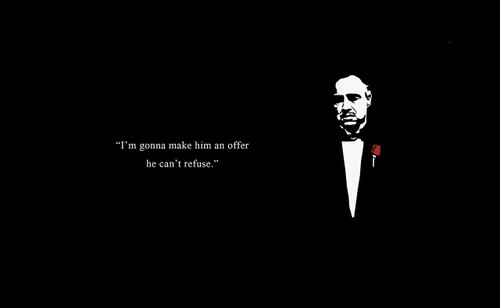 Famous Quote Poster  Movie Godfather Marlon Brando Famous Quote Poster  Him Gonna Make Him An Offer He Can't Refuse