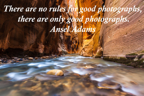 Famous Quote Poster  There Are No Rules For Good Photographs, There Are Only Good Photographs. Ansel Adams
