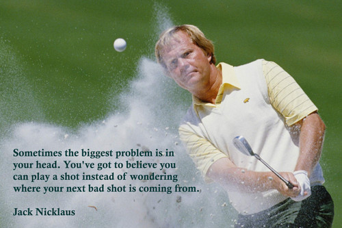 Famous Quote Poster  Sometimes The Biggest Problem Is In Your Head. Jack Nicklaus