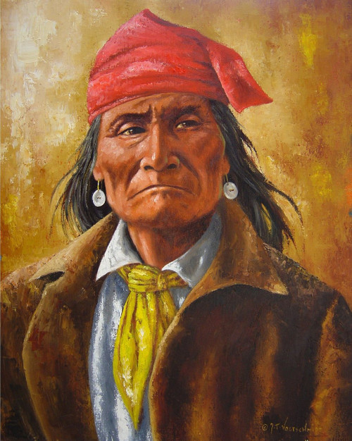 Geronimo Tired Warrior Native American Indian Poster Print