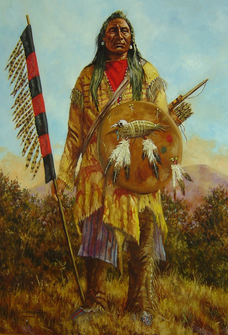 Preparing For Battle Native American Indian Poster Print