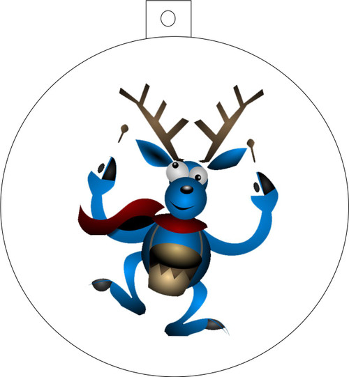 Blue Reindeer Christmas  Ornament