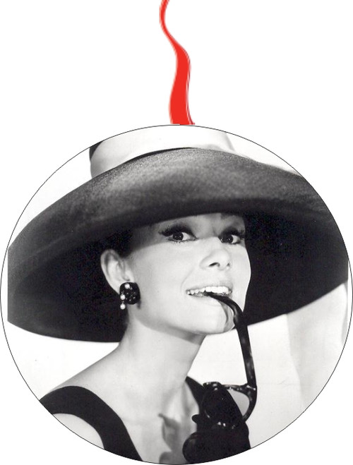 Andrey Hepburn And Her Big Hat Christmas  Ornament