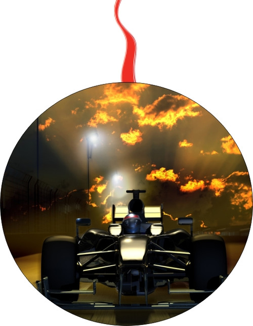 Close-Up On A Single Formula One Racing Car Christmas  Ornament