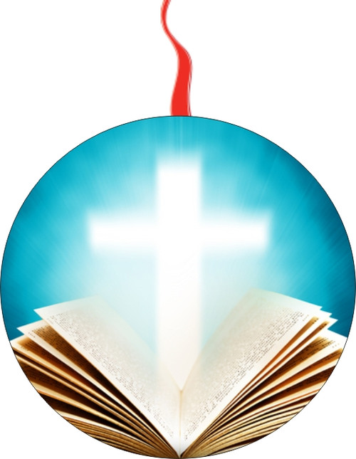 Bible And The Cross Christmas  Ornament