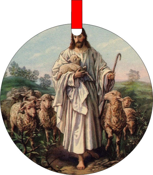 Jesus The Good Shepherd Christmas  Ornament