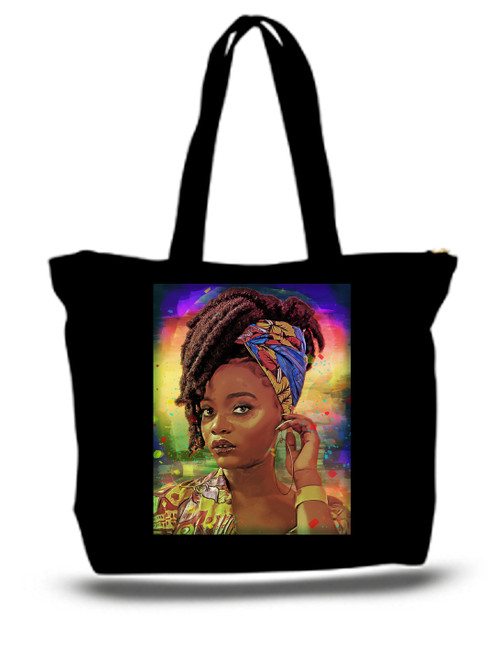 XXL Tote Bag African American Girl In Traditional Apparel