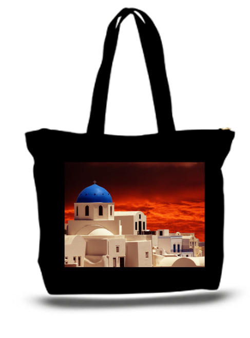 XXL Tote Bag Greece Santorini The Sunset