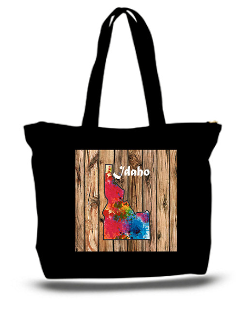 Idaho City and State Skyline Watercolor Tote Bags