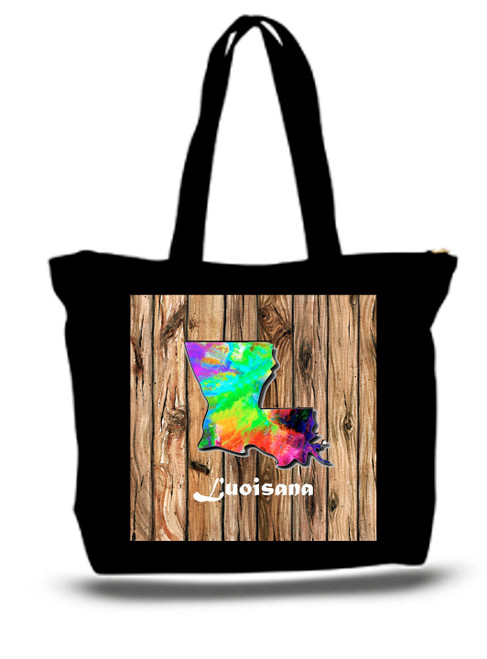 Louisiana City and State Skyline Watercolor Tote Bags