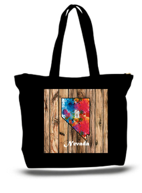 Nevada City and State Skyline Watercolor Tote Bags