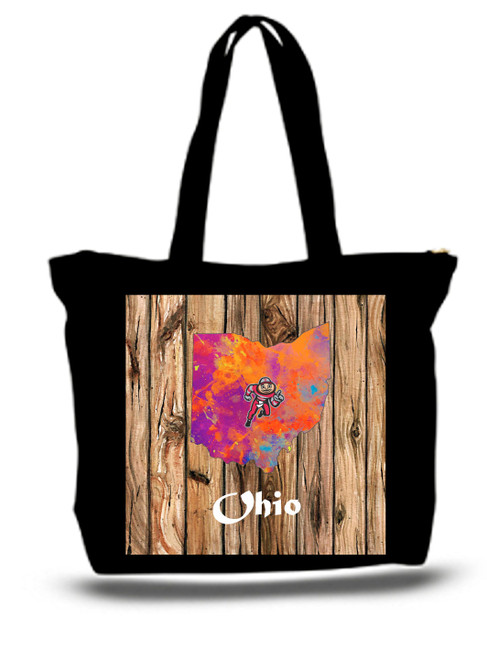Ohio City and State Skyline Watercolor Tote Bags