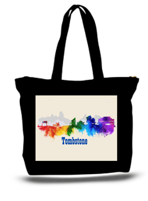 Tombstone 2 City and State Skyline Watercolor Tote Bags