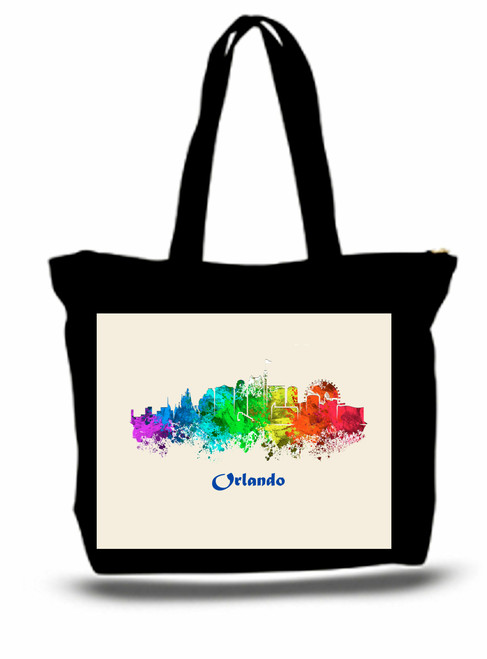 Orlando City and State Skyline Watercolor Tote Bags