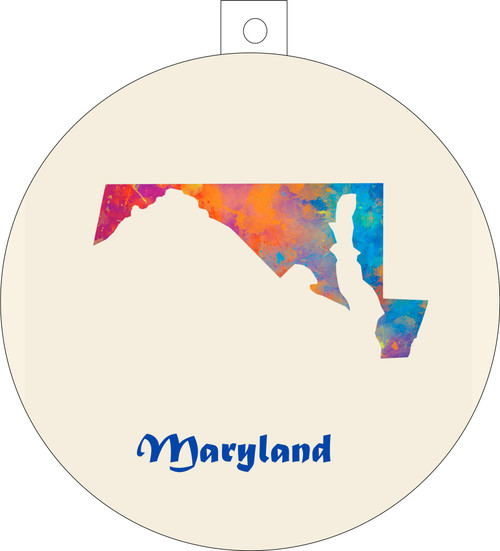 City Of Maryland Watercolor Skyline Chirstmas Ormanent