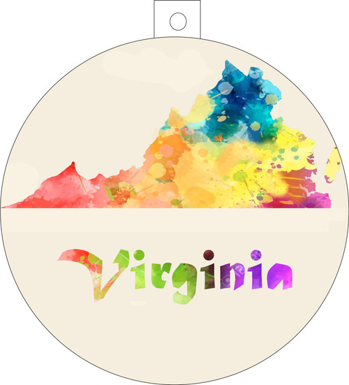 City Of Virginia Watercolor Skyline Chirstmas Ormanent