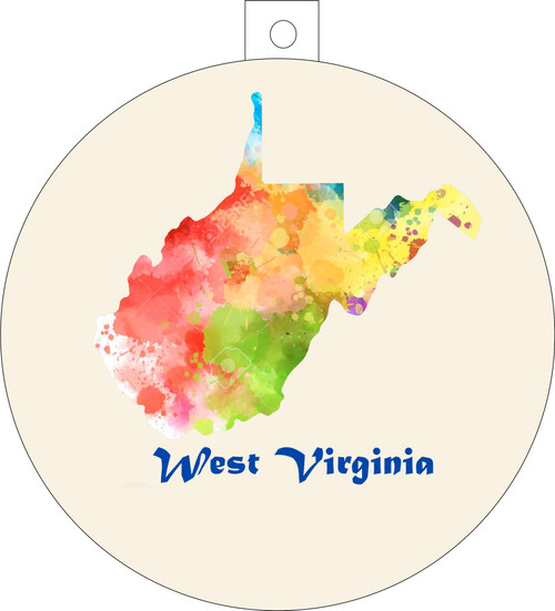 City Of West Virginia Watercolor Skyline Chirstmas Ormanent
