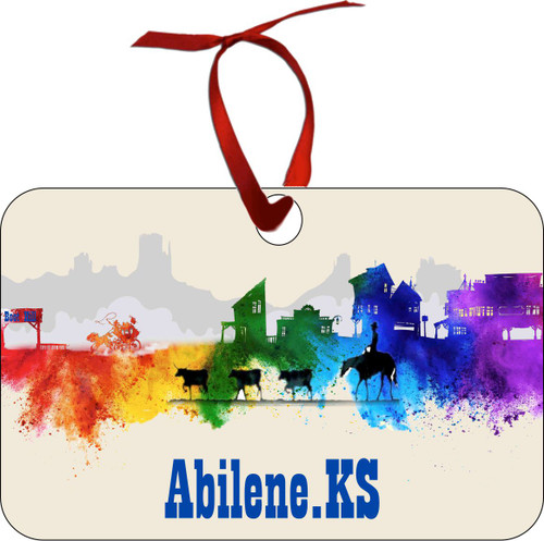 City Of Abilene Watercolor Skyline Chirstmas Ormanent