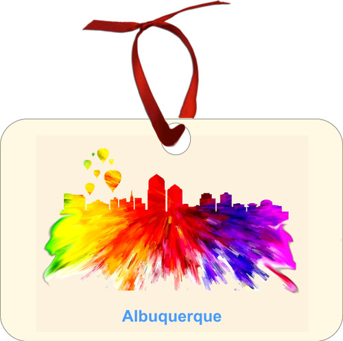 City Of Albuquerque Watercolor Skyline Chirstmas Ormanent