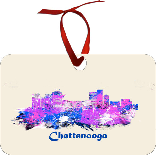 City Of Chattanooga Watercolor Skyline Chirstmas Ormanent