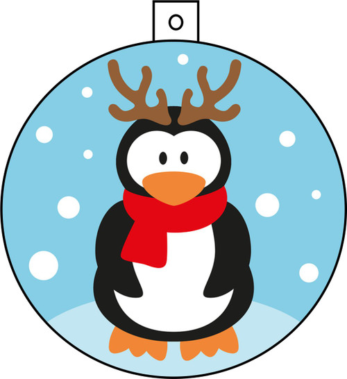 Penguin And Snow Christmas Ornament