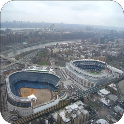 Set of 4 Coaters Yankee Stadium The New And The Old