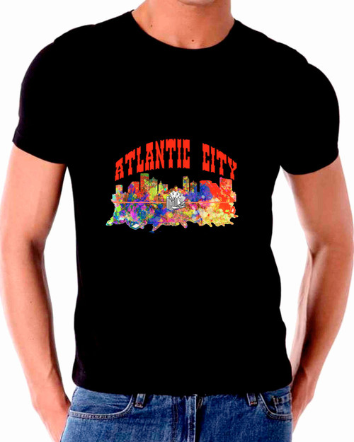 Skyline Watercolor Art For Atlantic City T shirt