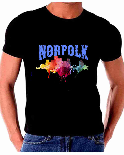Skyline Watercolor Art For Norfolk T shirt
