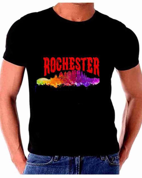 Skyline Watercolor Art For Rochester T shirt