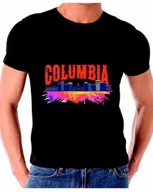 Skyline Watercolor Art For Columbia T shirt