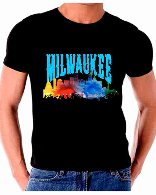 Skyline Watercolor Art For Milwaukee 2 T shirt