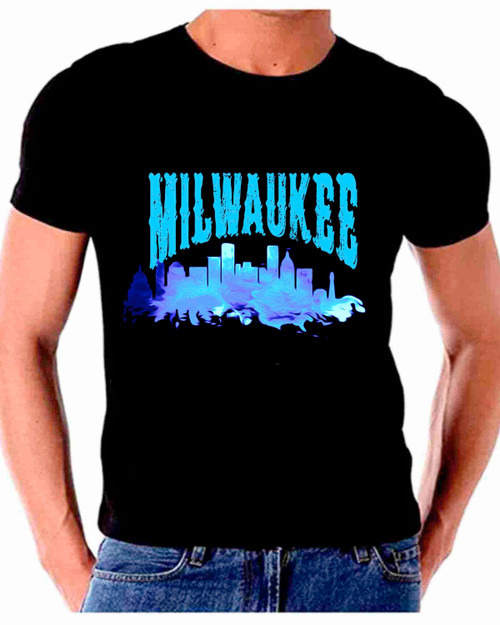 Skyline Watercolor Art For Milwaukee T shirt