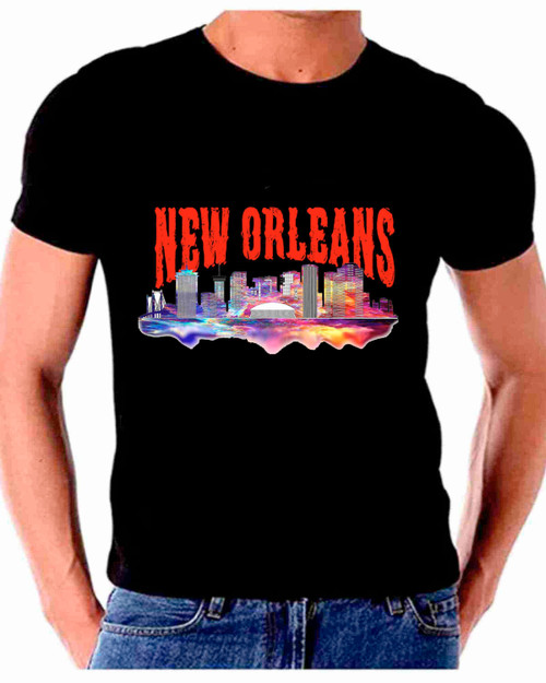 Skyline Watercolor Art For New Orleans T shirt
